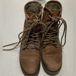 FREEBIRD by STEVEN CHUTE Distressed Brown Leather Ankle Boot Size US 9